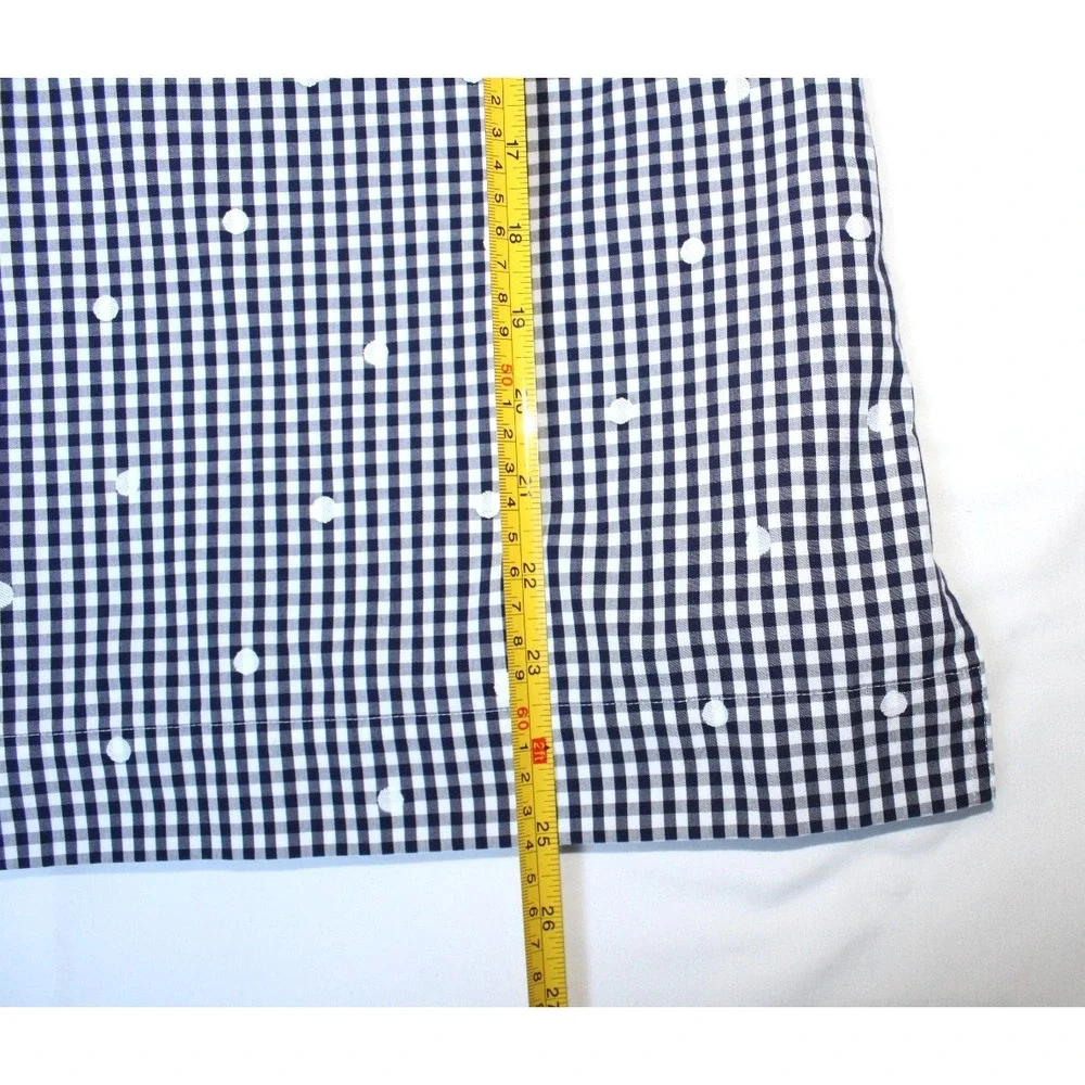 Coldwater Creek Gingham Check Plaid Polka Dot Navy Blue White Tunic Shirt Top PS - Picture 10 of 12
